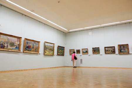 SAINT-PETERSBURG, RUSSIA -AUGUST 10: Interior of  Hermitage, the museum of art and culture in Saint Petersburg.のeditorial素材