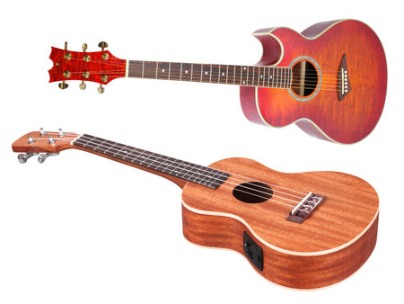 The image of a guitar under the white backgroundの写真素材