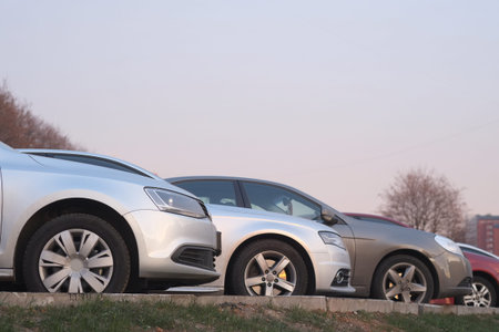 The image of cars on a parking