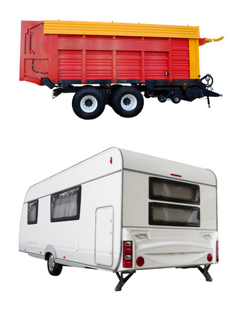 The image of trailer under the white backgroundのeditorial素材