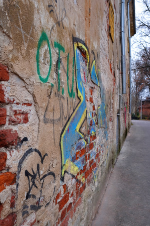 Kaunas, Lithuanian - November, 17, 2014: view  of the house in old town in Kaunasのeditorial素材