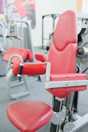 Interior of new modern gym with equipmentの写真素材