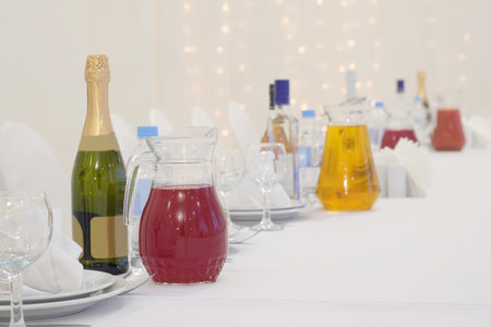 Banquet facilities table settingの写真素材