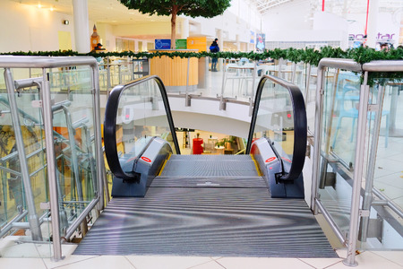 Moscow, Russia, December, 28, 2014: The escalator in the shopping center Mega on December, 28, 2014のeditorial素材