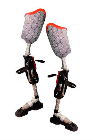 prosthetic leg on the white background