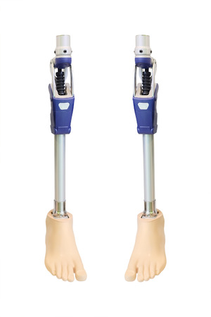 prosthetic leg on the white backgroundの写真素材