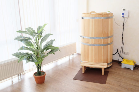 Mini sauna - Cedar barrelのeditorial素材