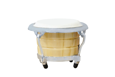 Latin percussion, Bongos isolate on white backgroundの写真素材