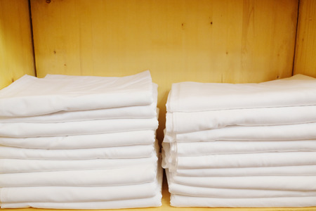 Stack of white sheetsの写真素材