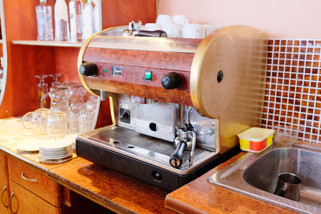 coffee machine in the barのeditorial素材