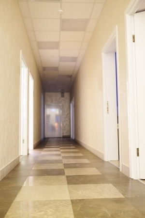 Empty corridor in fitness centerのeditorial素材