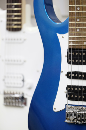 Many electric guitarsの写真素材