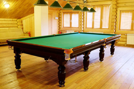 large green pool tableのeditorial素材