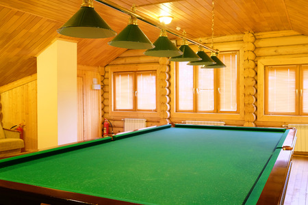 large green pool tableのeditorial素材