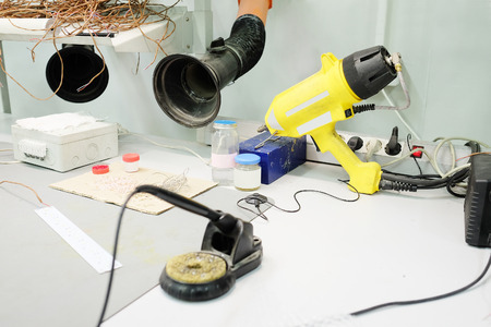 Production of electronic equipment LEDsの写真素材