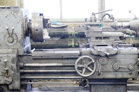 lathe machine in a workshopの写真素材