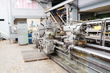 image lathe machine in a workshopのeditorial素材