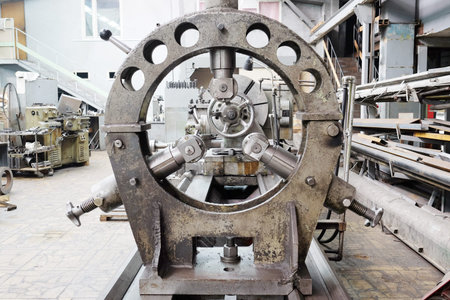 image lathe machine in a workshopのeditorial素材