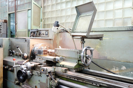 image lathe machine in a workshopのeditorial素材