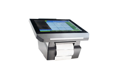 Slim profile touchscreen point of sale terminal