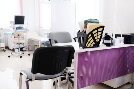 Interior room with medical ultrasound diagnostic equipmentのeditorial素材