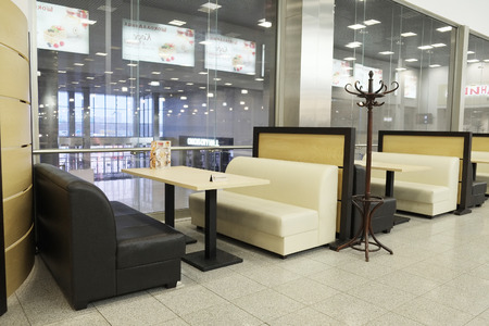 MOSCOW, RUSSIA  -  MARCH 26, 2015: Interior of the cafe "Chocolate" in Crocus City Mall. Crocus City complex (Mall, Expo, Hotels, Concert hall, Restaurants)のeditorial素材