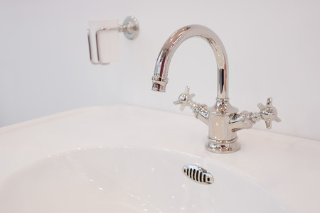 luxury water sink in bathroomの写真素材