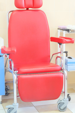 Red chair for injectionの写真素材