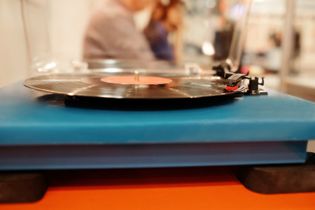 Turntable playing vinylの写真素材