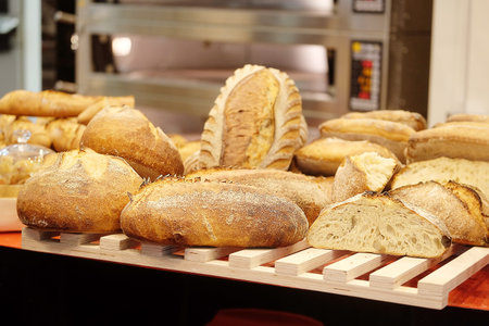 Fresh bread in the bakery