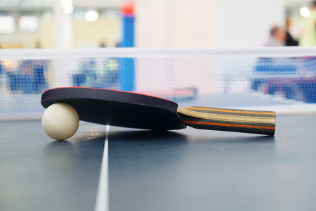 Racket for tennis and a ballの写真素材