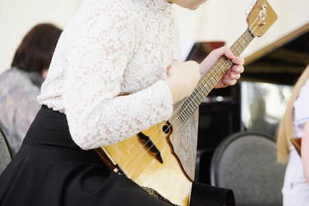 The performer plays during a concertの写真素材