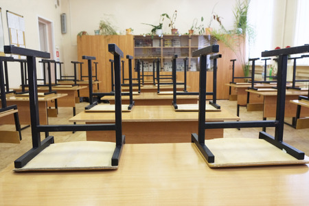 Interior of an empty school classの写真素材