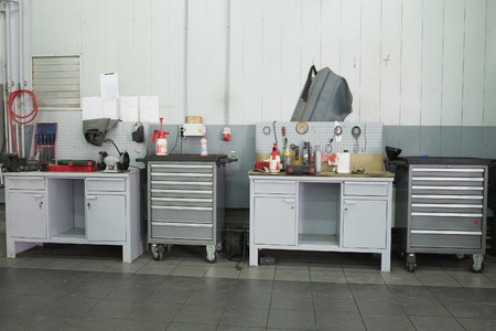 Image of a car repair garageの写真素材