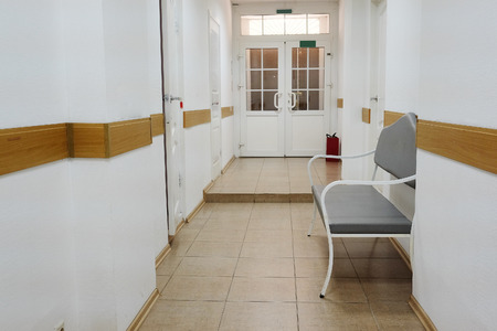 Interior of a hospital corridorの写真素材