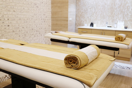 Interior of a massage room in a spaの写真素材