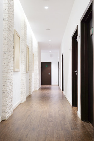 Interior of a hotel corridorの写真素材