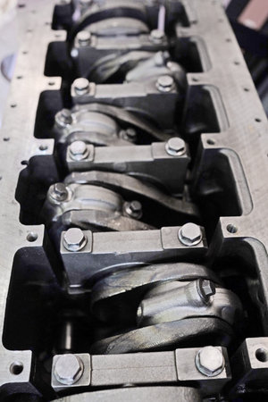 The image of an engine under the white background
