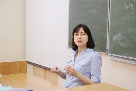 The image of a girl teacher in a classの写真素材