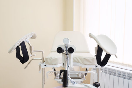 Gynecological chair in gynecological roomの写真素材