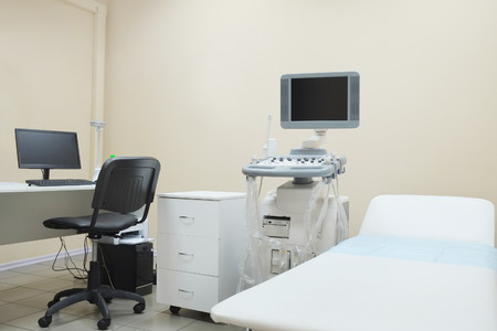 Interior of medical room with ultrasound diagnostic equipmentの写真素材