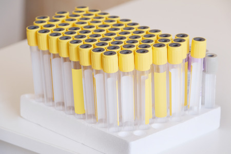 The image of an insert blood tubesの写真素材