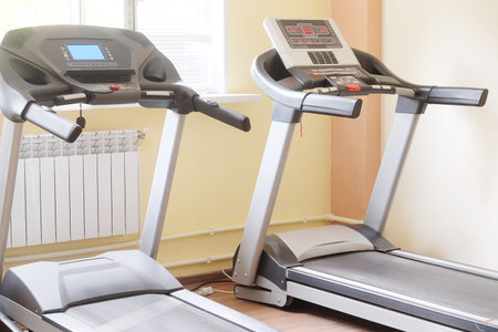 treadmill in a fitness hall
