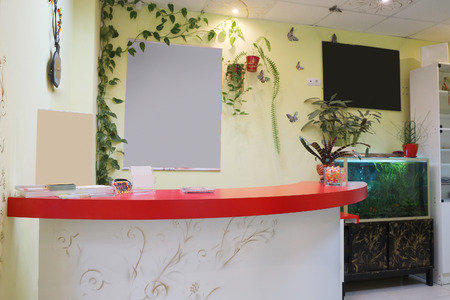 Reception desk in a cosmetological officeのeditorial素材