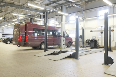 Interior of a car repair stationのeditorial素材