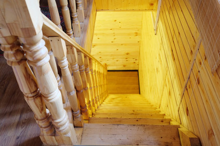 The interior stairs in the hotel