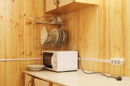 the interior of the kitchen in the hotelの写真素材