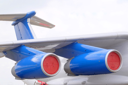 The image of a passenger planeの写真素材