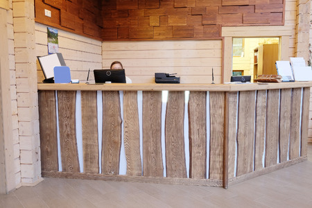 Interior of a hotel receptionの写真素材