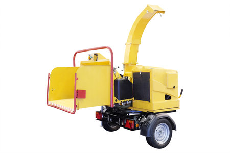 asphalt spreading machine under the white background